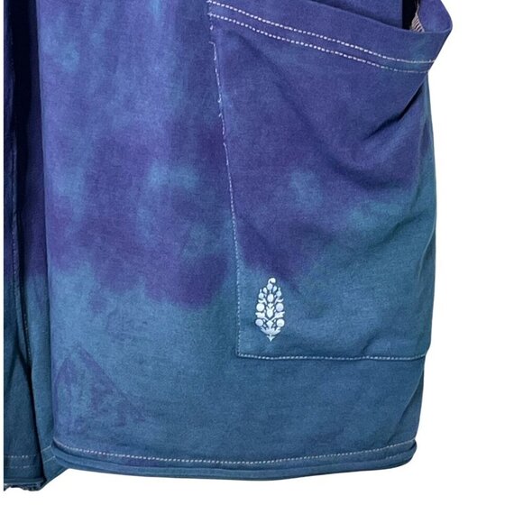 NWOT Free People Movement Custom Tie Dye Hot Shot Romper Small Blue Purple - Picture 9 of 10